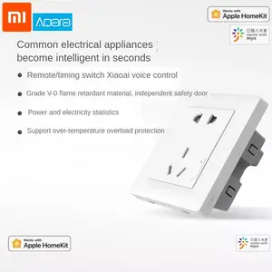 Xiaomi aqara smart wall socket,zigbee wifi remotel control wireless switch work for xiaomi mijia smart home kits app 86 box 1 smart phone Item image