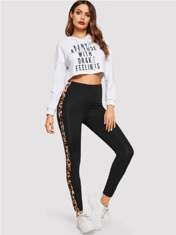 

CA Women Stretch Leggings Sports Running Fitness Pants Elastic Trousers Ladies Sheath Leopard Fashion Leggings Clothing