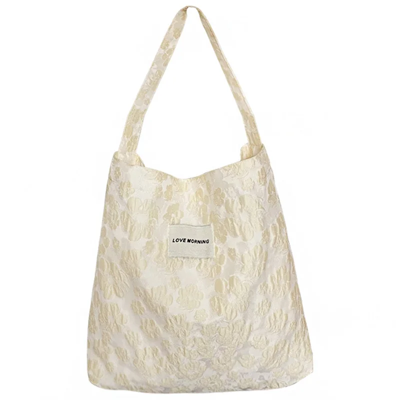 

Canvas Women's Eco Reusable Shopping Bags Large Capacity Crossbody Bags for Ladies Pocket Tote Bags Women Foldable Shopping Bags