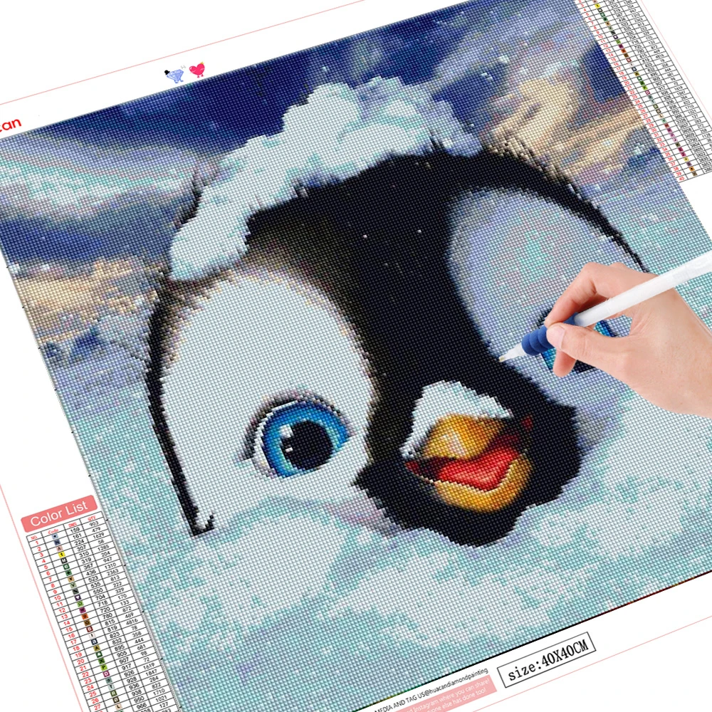 GATYZTORY Full Square Diamond Painting Penguin Embroidery Cross Stitch Animals DIY Picture Of Rhinestone Decor Home | Дом и сад