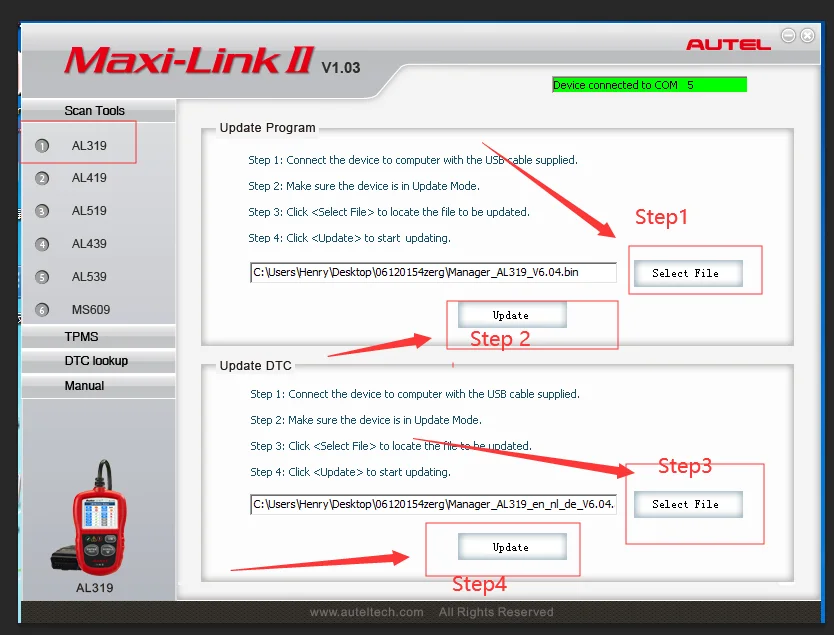 Autel AL319 OBD2 автомобильный сканер OBD Автомобильный диагностический инструмент автоматический считыватель кодов универсальный инструмент сканирования такой же, как launch Creader CR3001