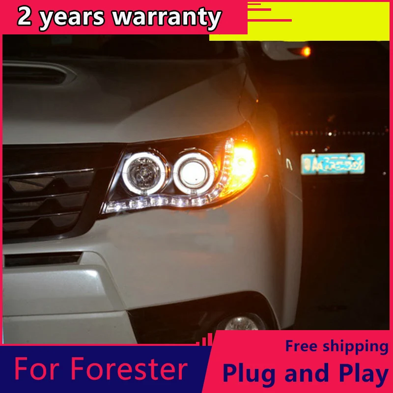 Для Subaru Forester фары 2011-2013 светодиодный DRL H7 D2H Hid вариант Ангел глаз Bi Xenon для