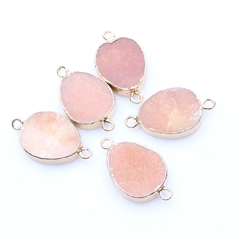 1 шт. натуральный камень обсидиан Красный Авантюрин разъем яйцо Druzy Кристалл