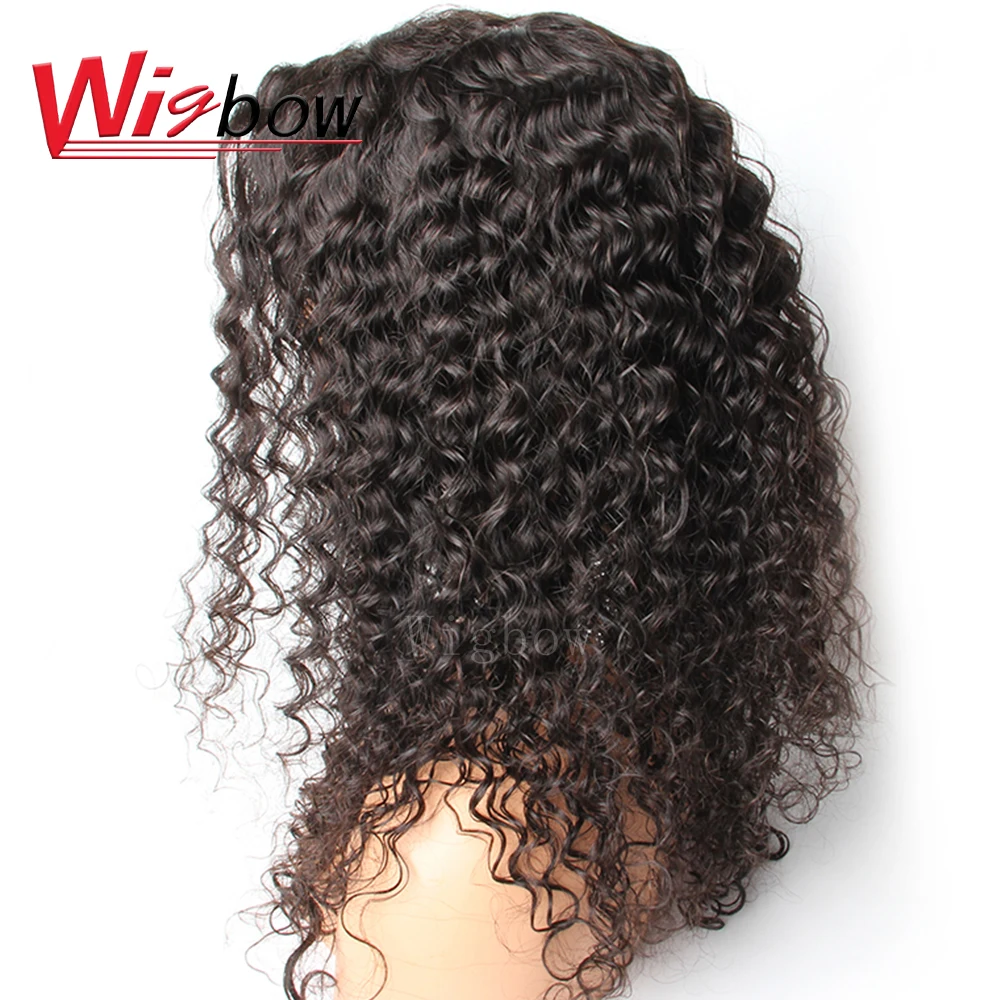 Волосы Wigbow OneCut Боб глубокие вьющиеся 13x4 фронтальные человеческие волосы на сетке