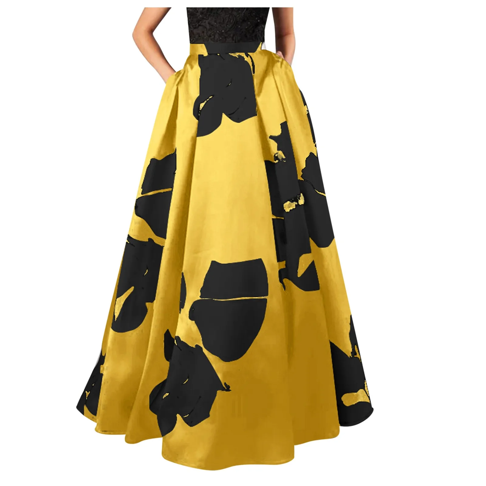 

2021 New Women skirts Boho Elegant Female Skirt Floral Print Skirt High Waist Party Beach Pocket Long Maxi Skirt
