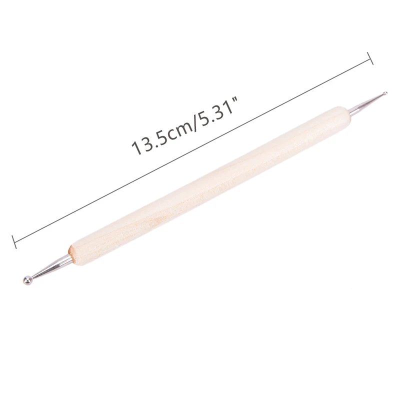 

5Pcs 2-Way Wooden Dotting Pen Marbleizing Tool Nail Art Manicure Beauty Tools Dotting Tools Rhinestone Picker Marbleizing Tool