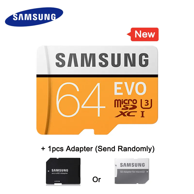 64GB with Adapter SAMSUNG Карты Памяти EVO 128 ГБ 64 ГБ 32 ГБ 16 ГБ SDHC TF48M EVO MicroSD Класс 10 Micro SD С10 UHS-I MB-MP32D TF Trans Flash карта памяти для телефона микро сд карта памяти micro sd флеш карта - Емкость: 64GB with Adapter