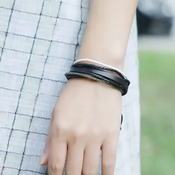 

retro woven leather bracelet multi-layer hemp rope small fresh women's hand decoration student jewelry small gift b01710