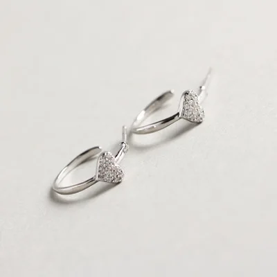 

Glamour Fashion S925 Silver Color Love Heart Earrings Fashion Beauty Hypoallergenic Lady Boutique Jewelry Girlfriend Gift