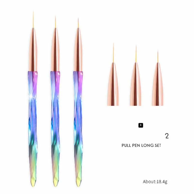 3 шт./компл. ноготь маникюрный-разные размеры контурная кисточка для рисования