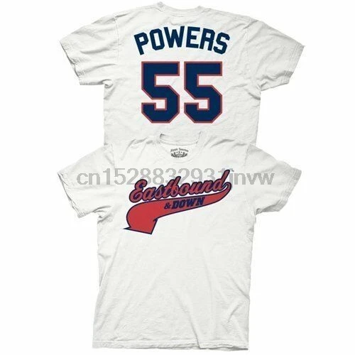 

Adult White TV Show Eastbound Down Logo Kenny Powers 55 Jersey T-shirt Tee