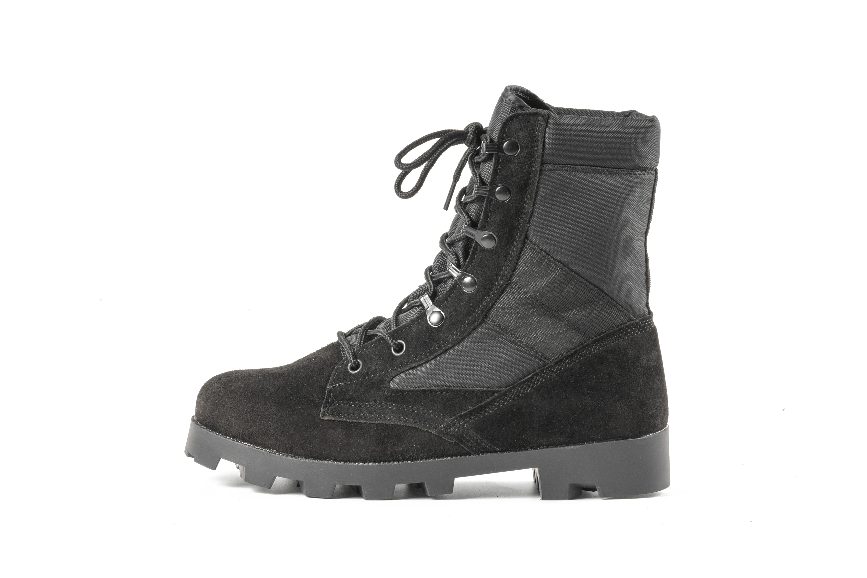 Черные армейские тактические военные ботинки из коровьей замши и кожи |