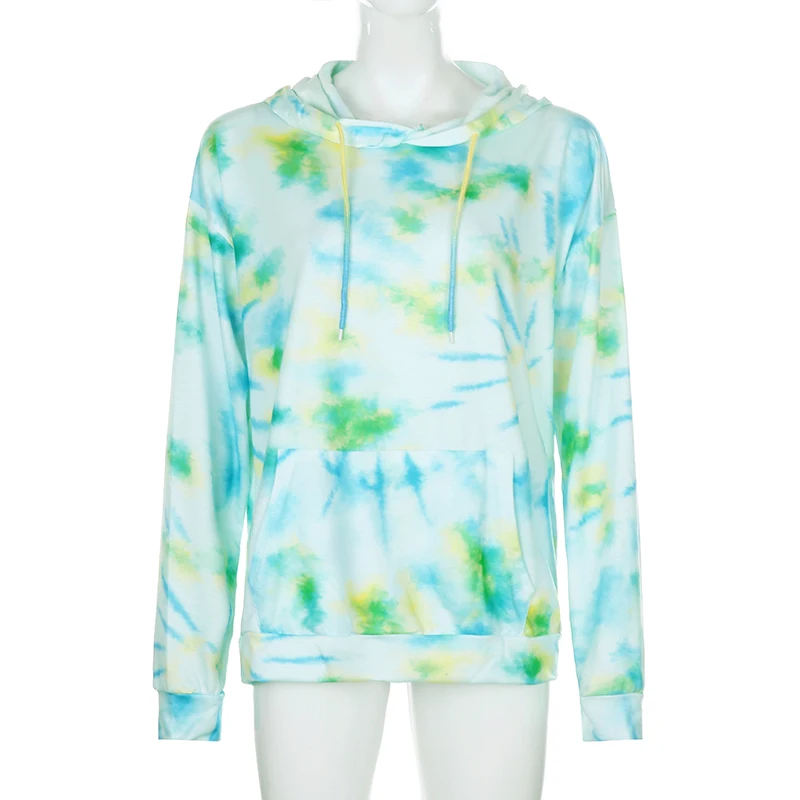 

Winter Clothes Fashion Pullover Tops Streetwear Casual Long Sleeve Tie Dye Hoodie Harajuku Oversize Sweatshirt Blue