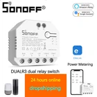 Умный переключатель SONOFF DUALR3, двухстороннее реле, Измерение мощности, дистанционное управление, модуль голосового управления, работает с Alexa Google Home