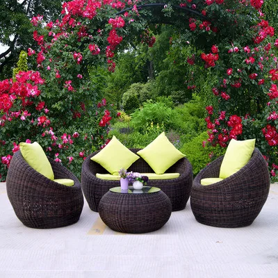 Уличный диван из ротанга комбинированный для двора открытого балкона