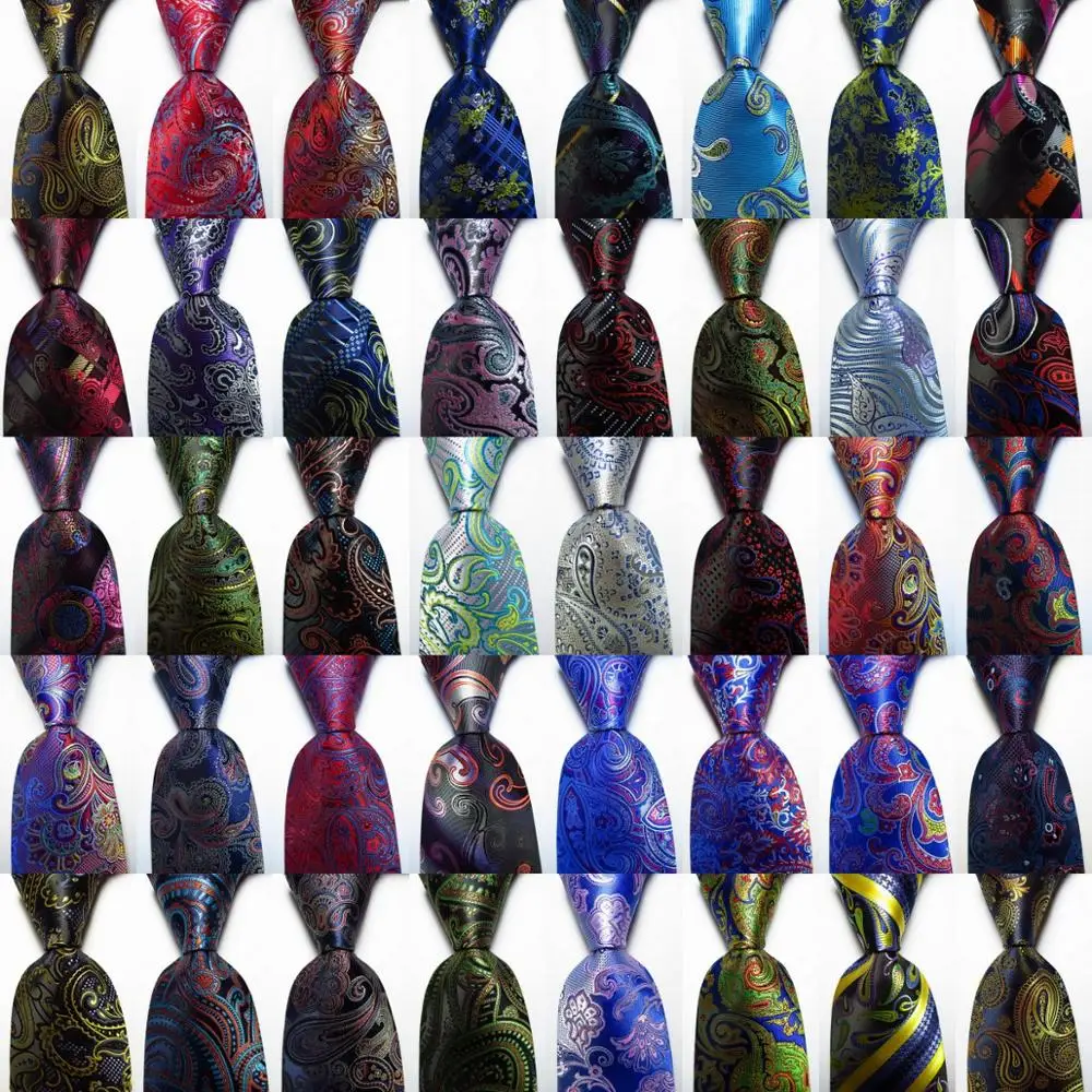 Новая Мода Пейсли галстук мужской 9 см набор шелковых галстуков красный золотой