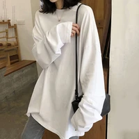 harajuku best friends long t shirt women kawaii t shirts women 2020 autumn solid simple oversized tshirt white long sleeve tops