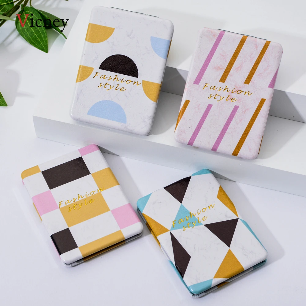 Vicney модные подходящие по цвету портативные мини Модные зеркала для макияжа