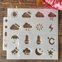 1413cm weather icon sun cloud diy layering stencils wall painting scrapbook coloring embossing album decorative template