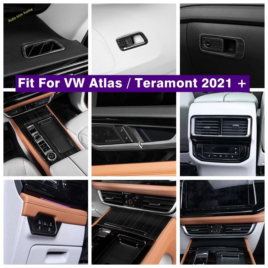 

Gear Dashboard Air AC Lift Button Lamps Trunk Control Panel Cover Trim For VW Atlas Teramont 2021 2022 Accessories Black Brushed
