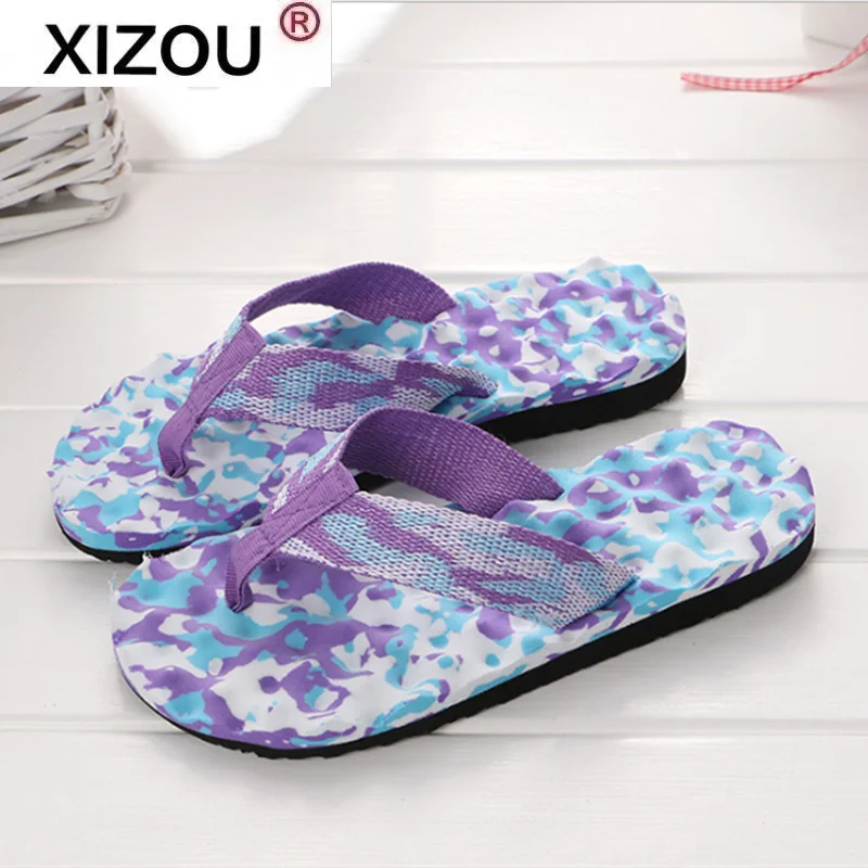 

XIZOU NEW Summer Korean Big Size Tide Slippers Men Non-slip Cool Flip-Flops Breathable Thick-soled Sandals Slippers Toe Sandals