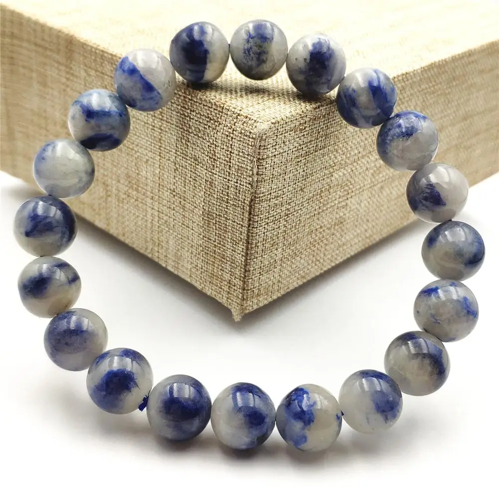 10 мм настоящий натуральный синий Dumortierite кварца Rutilated кристалла для женщин и