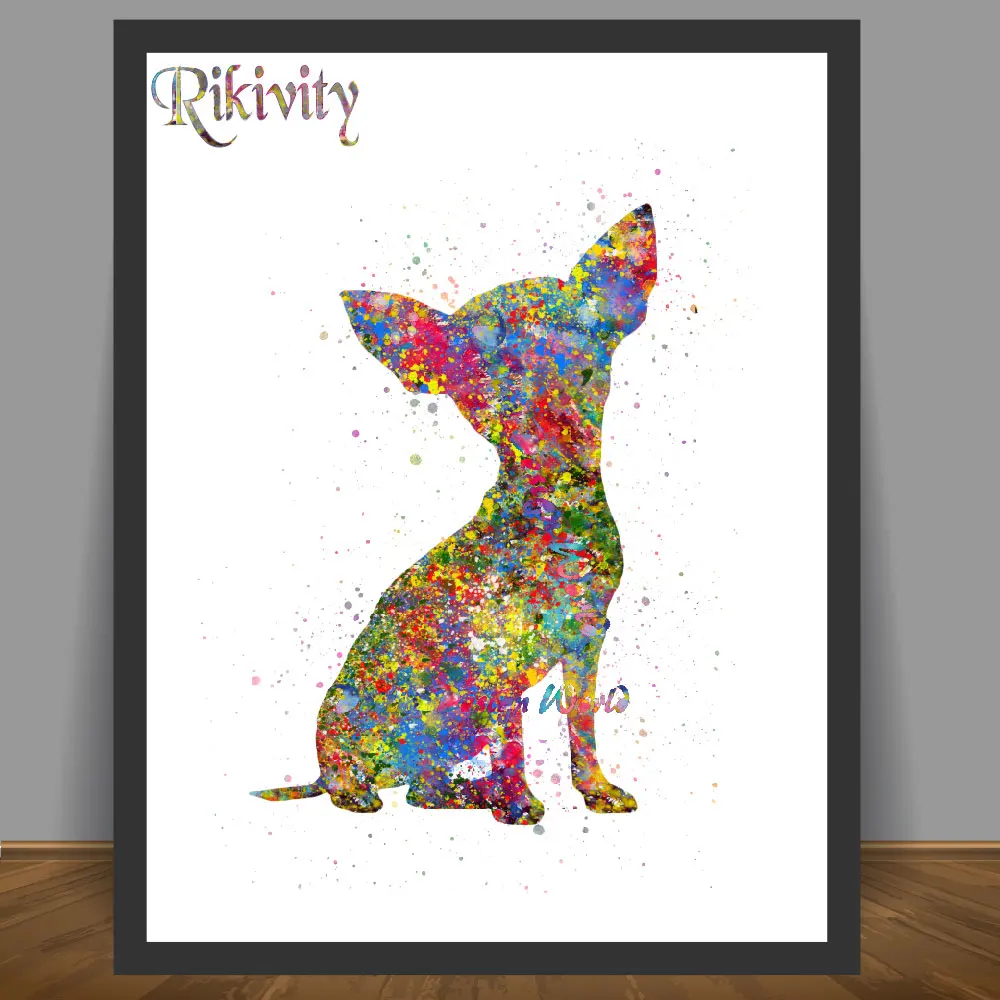 Рисунок на холсте Rikivity Chihuahua плакаты с изображениями собак современные животные