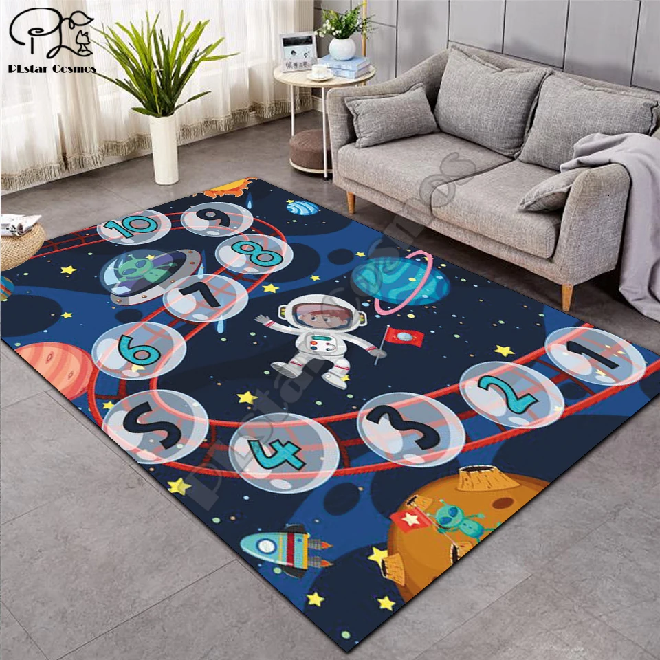

Crawling mat Fantasy fairy Cartoon Kids Play Mat Board Game mat map Large Carpet for Living Room Cartoon Planet Rugs Maze -6