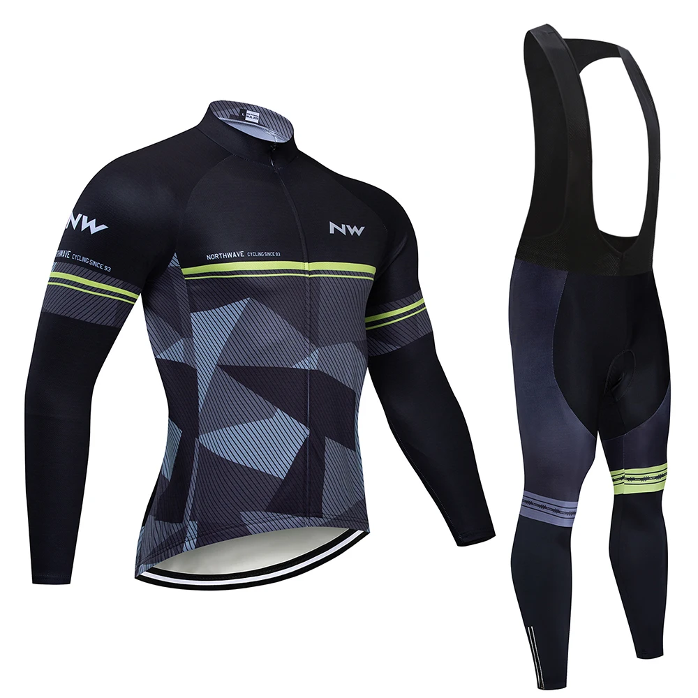 Northwave Pro Team Long Sleeve Breathable Cycling Jersey Set NW Clothing Men Suit Outdoor Sportful Bike MTB Clothes