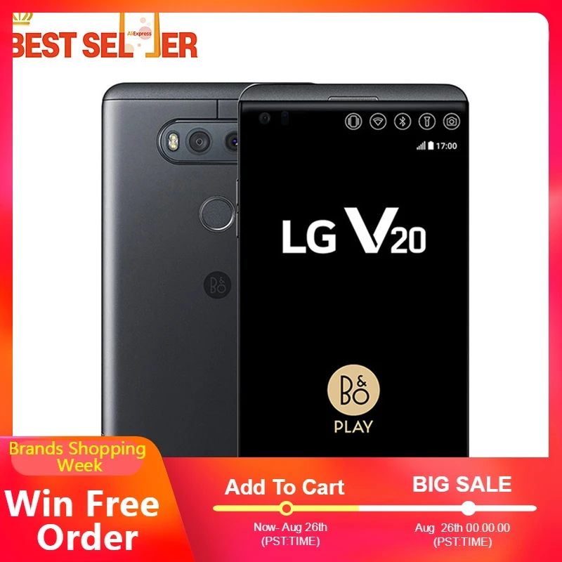 Разблокированные оригинальные мобильные телефоны LG V20 Четырехъядерный 4 Гб 64 5 7
