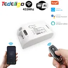 Wi-Fi выключатель света 110V 220V 10A Tuya Smart Life APP Беспроводной пульт дистанционного управления Rf 433MHz Релейный модуль Таймер прерыватель цепи с передатчиком для Google Home Alexa echo