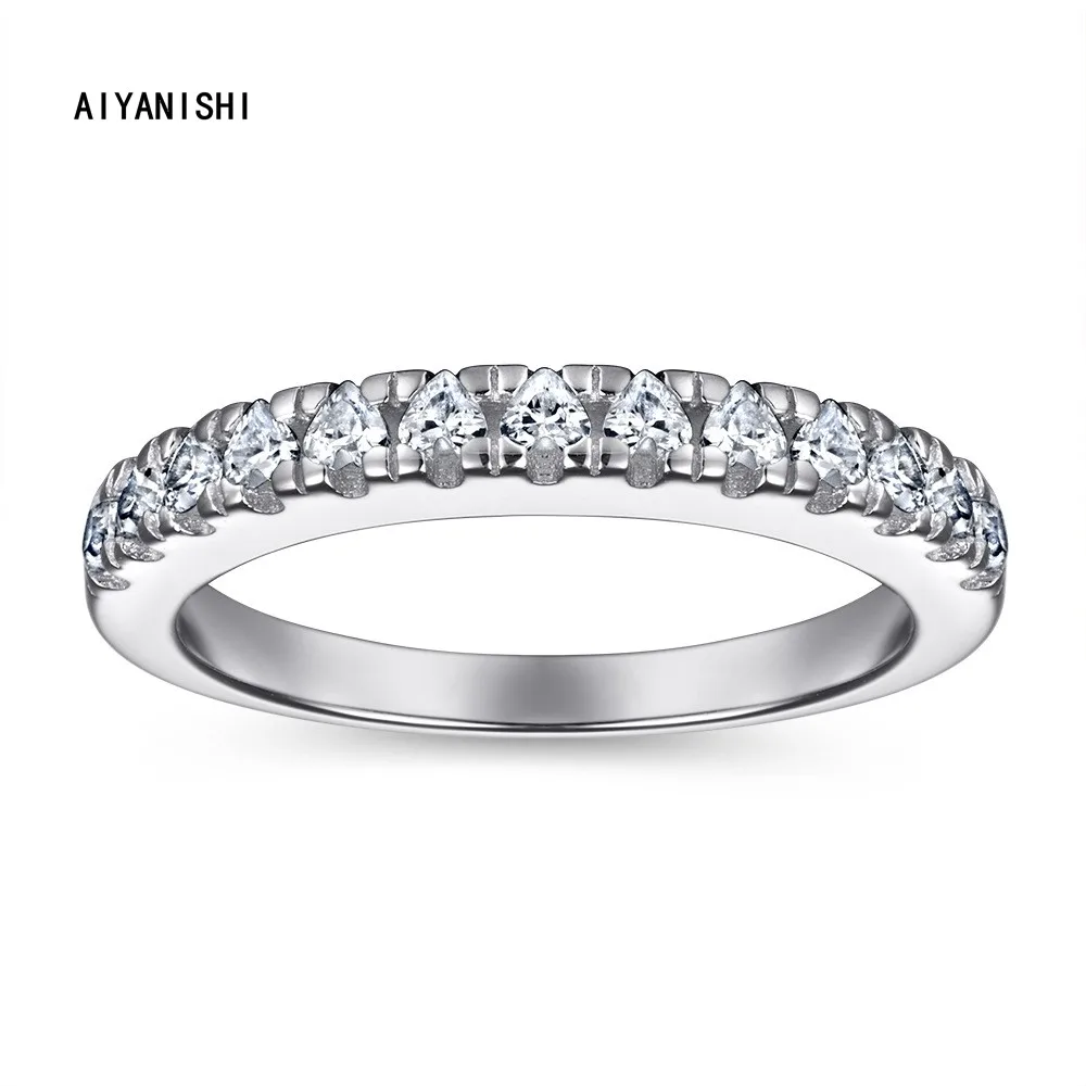 

AIYANISHI 925 Sterling Silver Band Rings for Women Wedding Trendy Jewelry Dazzling Sona Stone Engagement Modern Rings Anillos