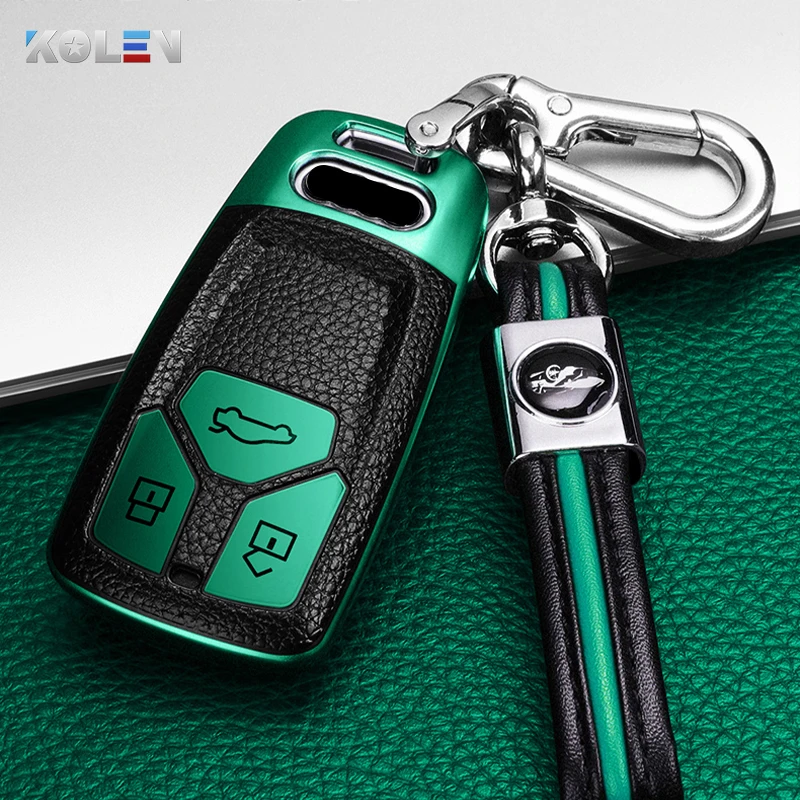 Кожаный + ТПУ чехол для автомобильного пульта дистанционного управления Audi A4 B9 Q5