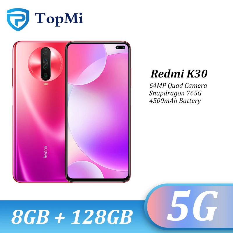 Xiaomi Redmi K30 смартфон с 6-дюймовым дисплеем процессором Spnadragon 76 ОЗУ 8 Гб ПЗУ 128 ГБ 4 МП
