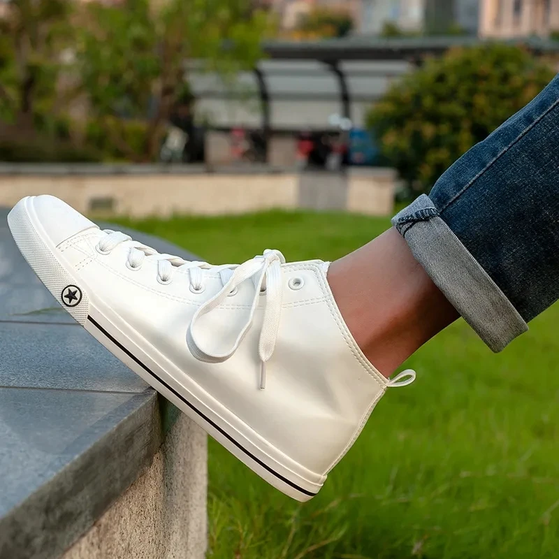 Модные кроссовки из искусственной кожи повседневная Вулканизированная обувь на