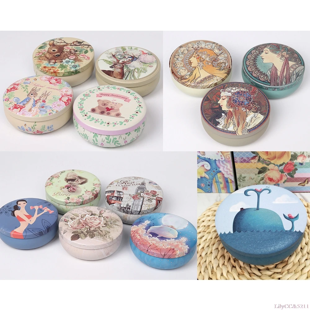 Круглые карманные мини-канистры для чая металлические контейнеры Свадебная