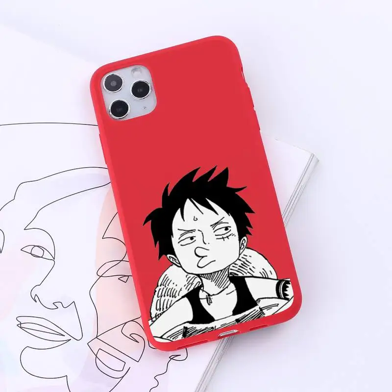 

Japan anime One Piece luffy Sauron Phone Case Candy Color for iPhone 6 7 8 11 12 s mini pro X XS XR MAX Plus
