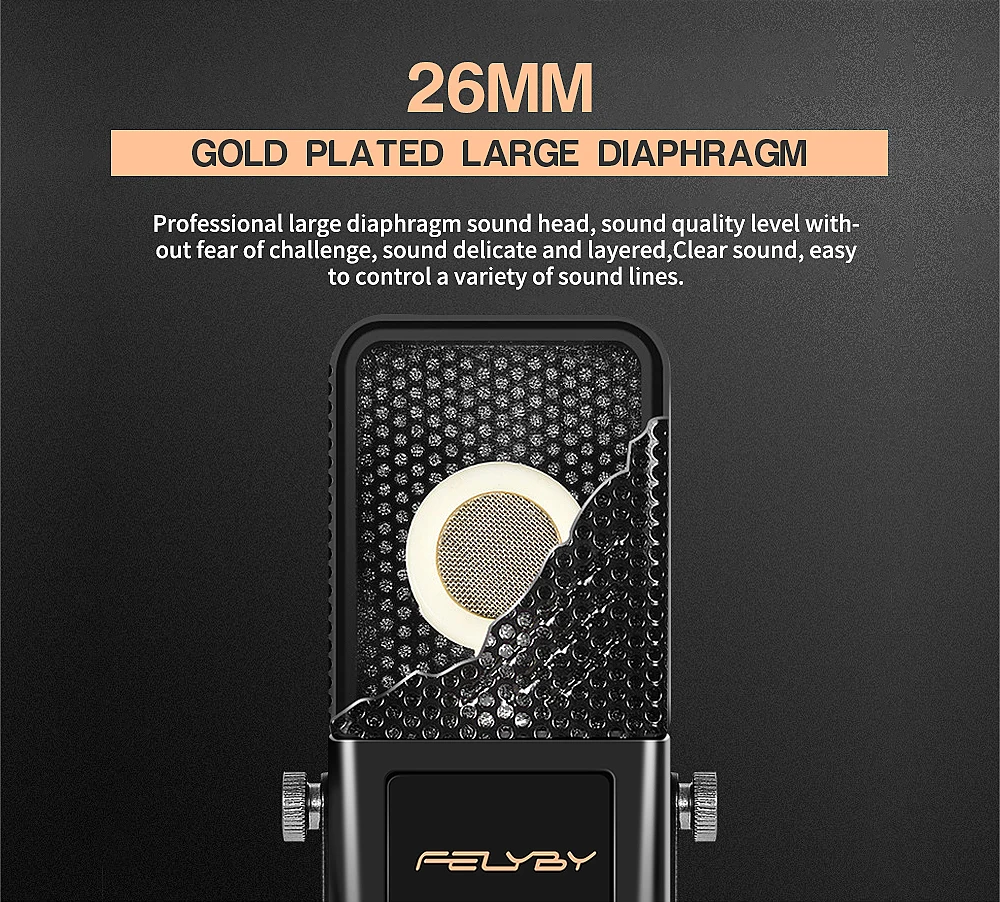 FELYBY BM1000 караоке конденсаторный микрофон для записи Подкаст Youtube Студийный микрофон с напольной подставкой Держатель Микрофона