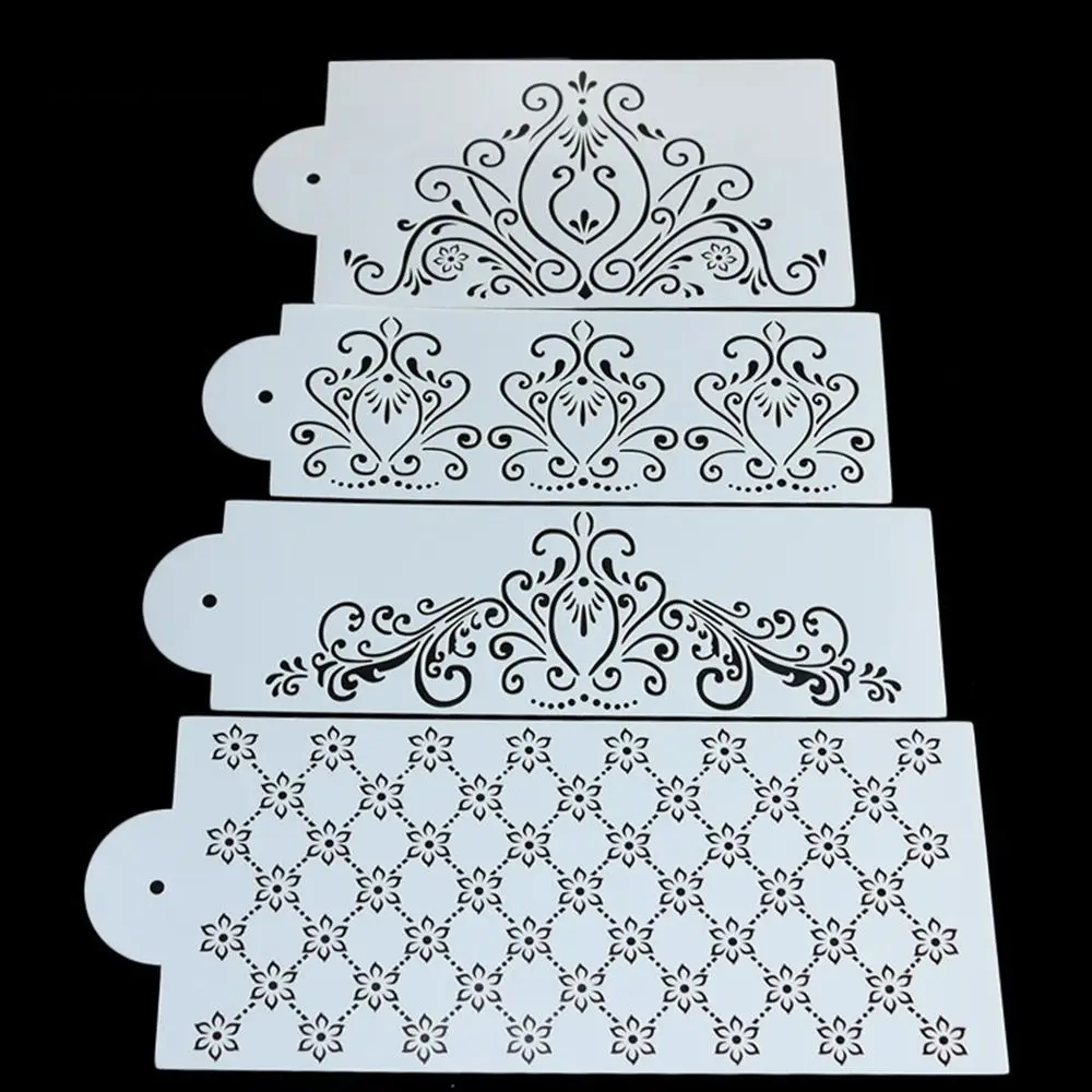 Пластиковый трафарет для торта 4 шт./компл. шаблон форма принцесса кружевной