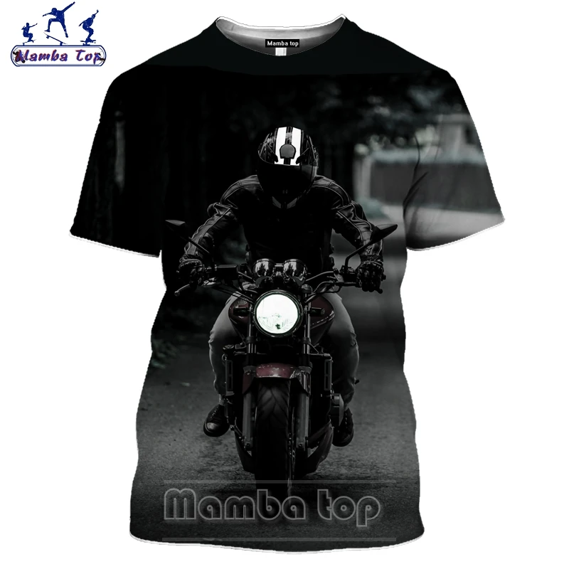 Топ Mamba с 3D принтом футболка для гоночных мотоциклистов мужские крутые футболки