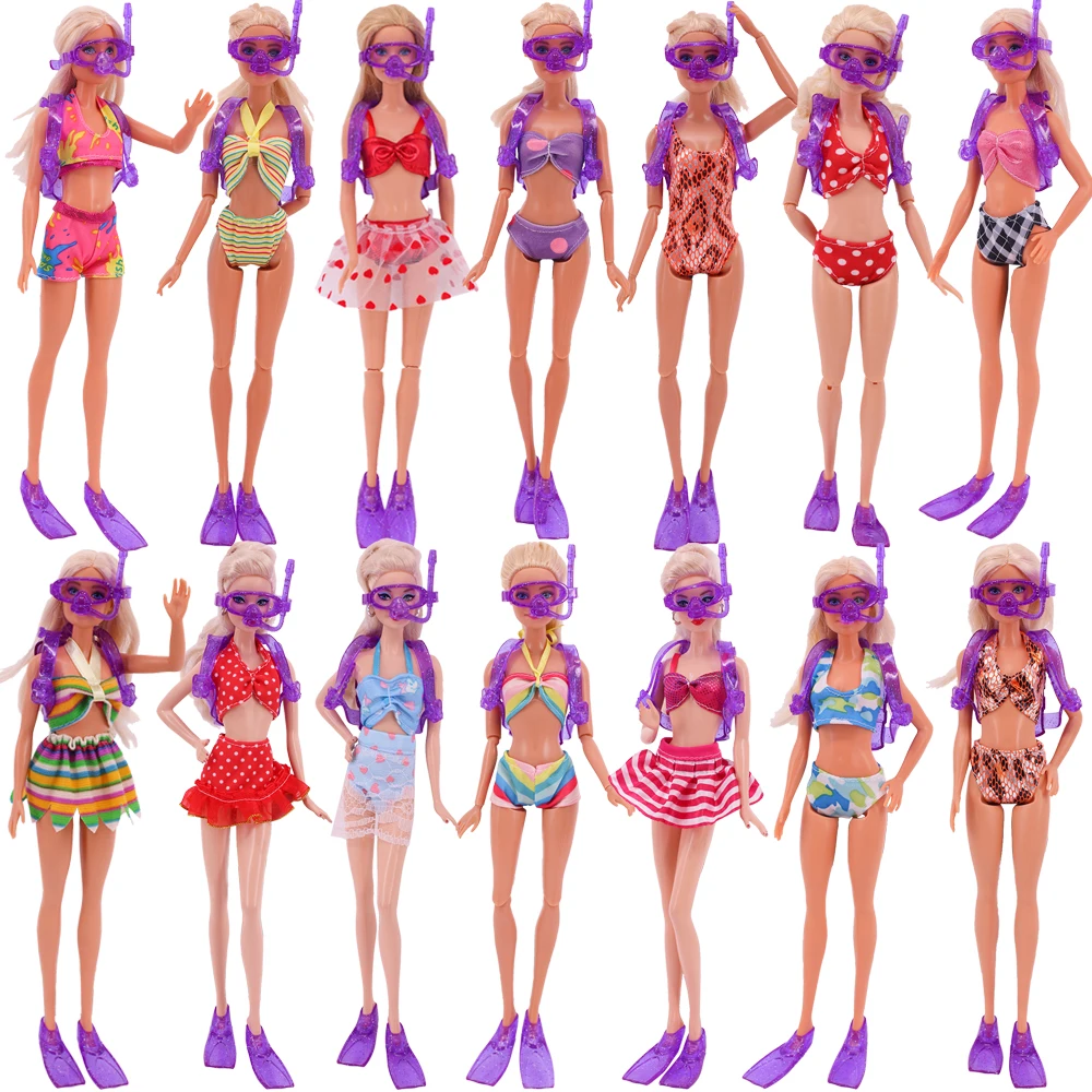 

Одежда для Барби, купальник + оборудование для дайвинга, подходит для куклы 11,5 дюйма, кукла 1/6 BJD & Blythe, игрушки для девочек, аксессуары для кук...