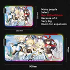 Аниме Коврик для мыши Genshin Impact, ПК, геймерский RGB компьютерный ноутбук, светодиодный коврик для клавиатуры и мыши, XXL, светящийся большой коврик для мыши, коврик для клавиатуры и стола