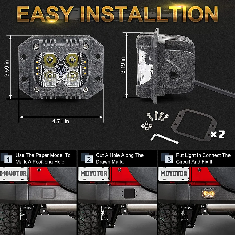 Автомобильные передние и задние фонари с утопленным креплением стандартные для