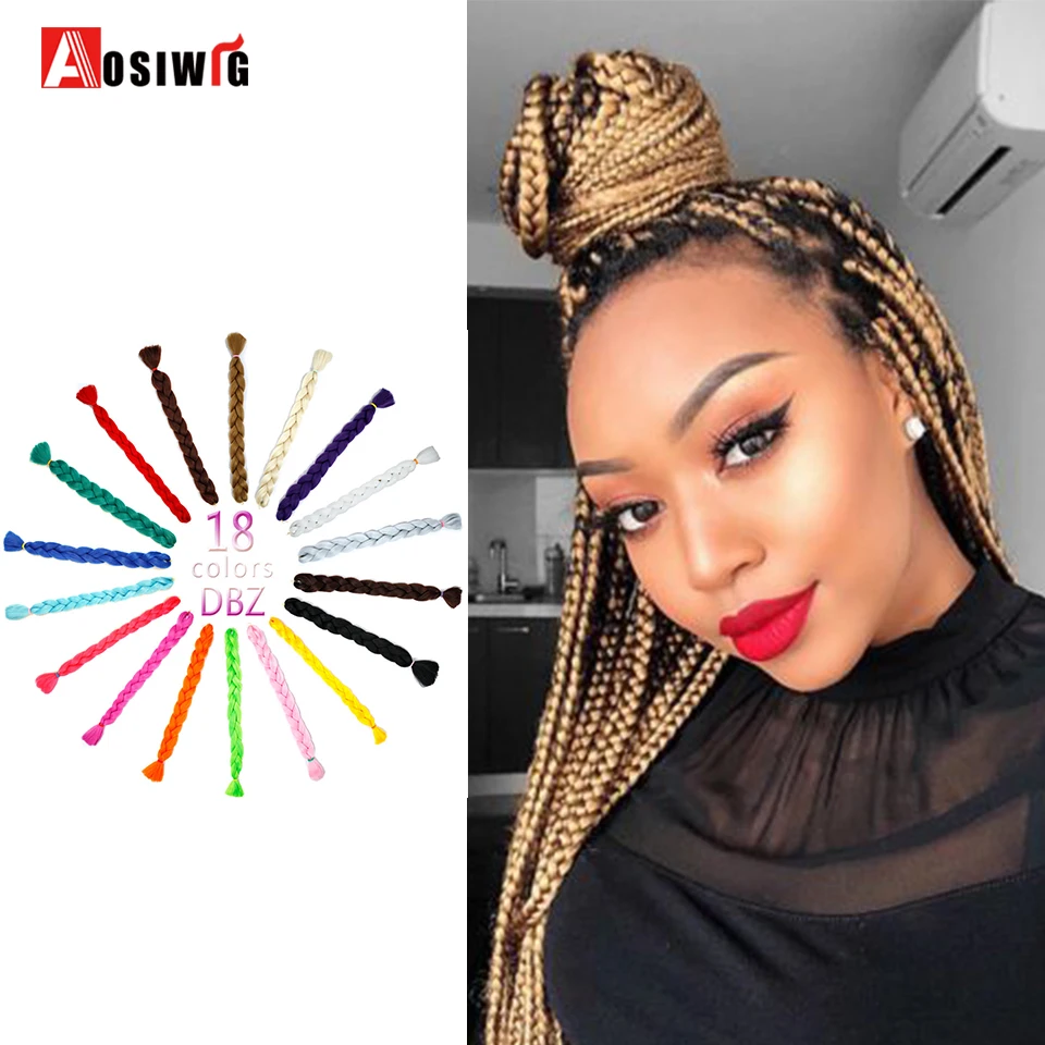 AOSIWIG 165 г/упак. синтетические супер Джамбо косы для плетения волос фиолетовые и
