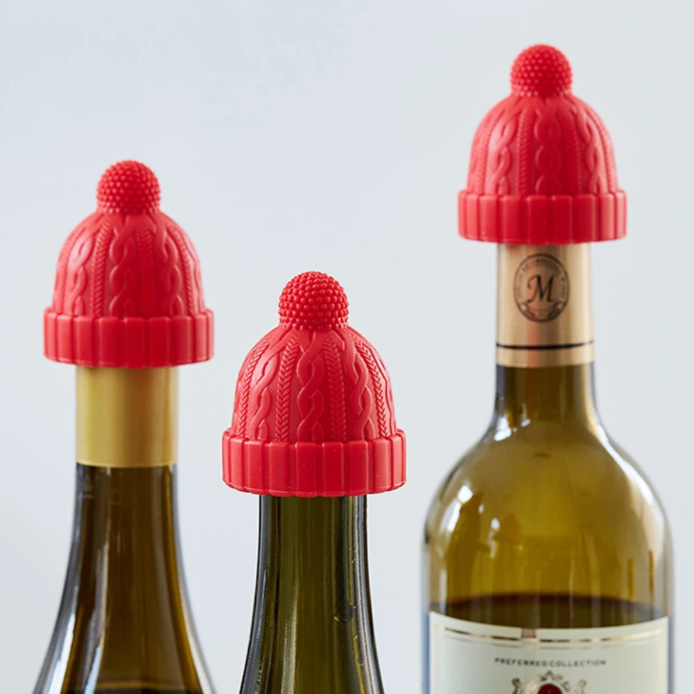 

Creative Christmas Silicone Wine Beer Bottle Stopper Cap Stopper Leak Proof Champagne Bottle Sealer Stopper Wine Bar Accessories