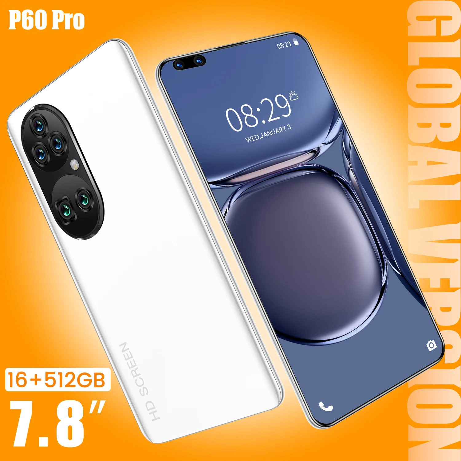 

7.8 Inch Smart Phone MTK6889 Global Version Deca Core 16+512GB 40+48MP Andriod 11 Mobile Phones 5600mAh Face ID 5G LTE Celular
