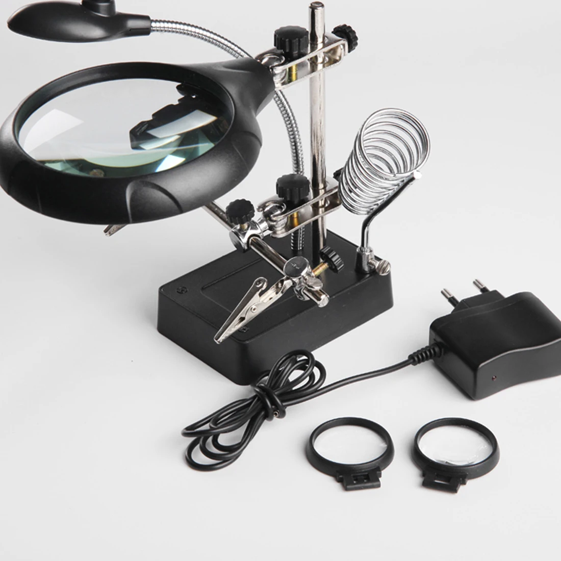 

Welding Magnifying Glass with LED Light 3.5X-12X lens Desktop Magnifier Auxiliary Clip Loupe Third Hand Soldering Repair Tool