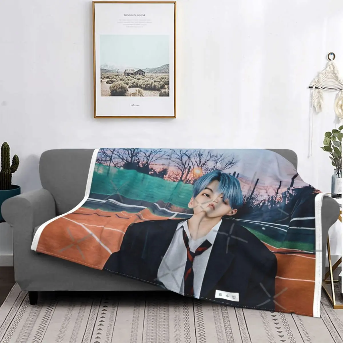 

Soobin-Manta a cuadros para niños, cobertor para cama, sofá, cama, manta Doble