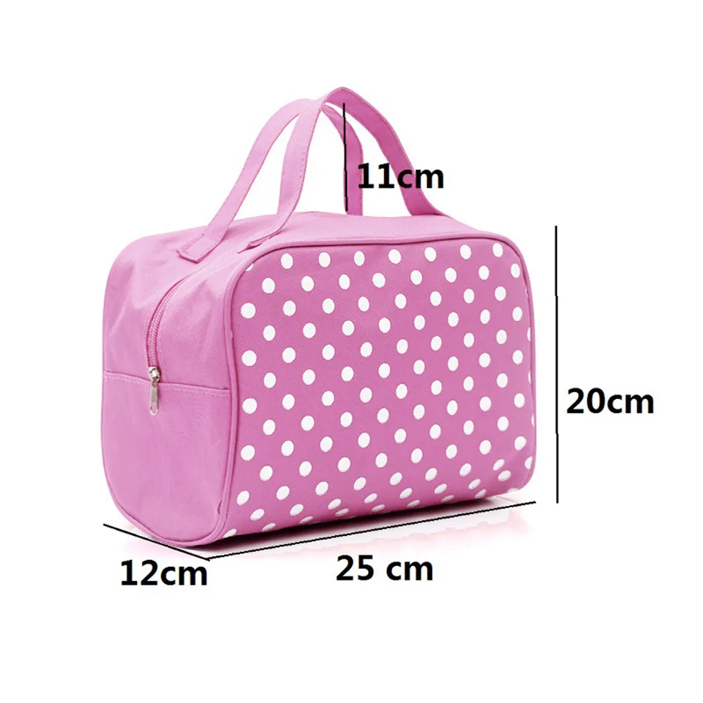 

Newly Fashion Lady Organizer Multi Functional Cosmetic Storage Dots Bags Women Makeup Bag With Pockets Toiletry Pouch FIF66