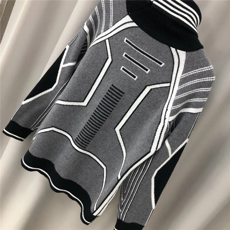 Роскошный бренд высокое качество подиумный дизайнерский новый свитер зимний